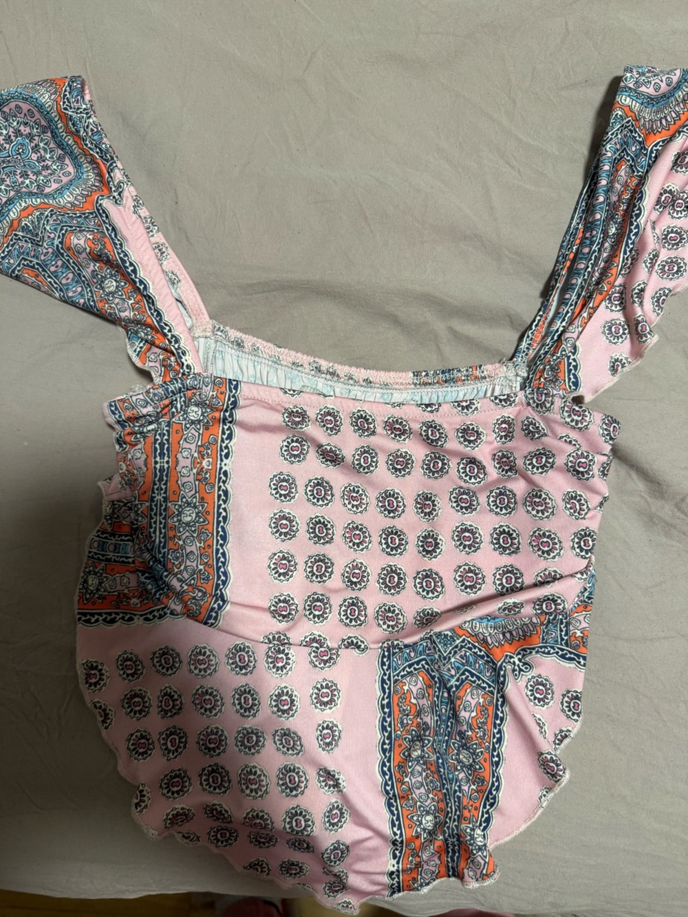 Urban Outfitters Pink Paisley Print Crop Top